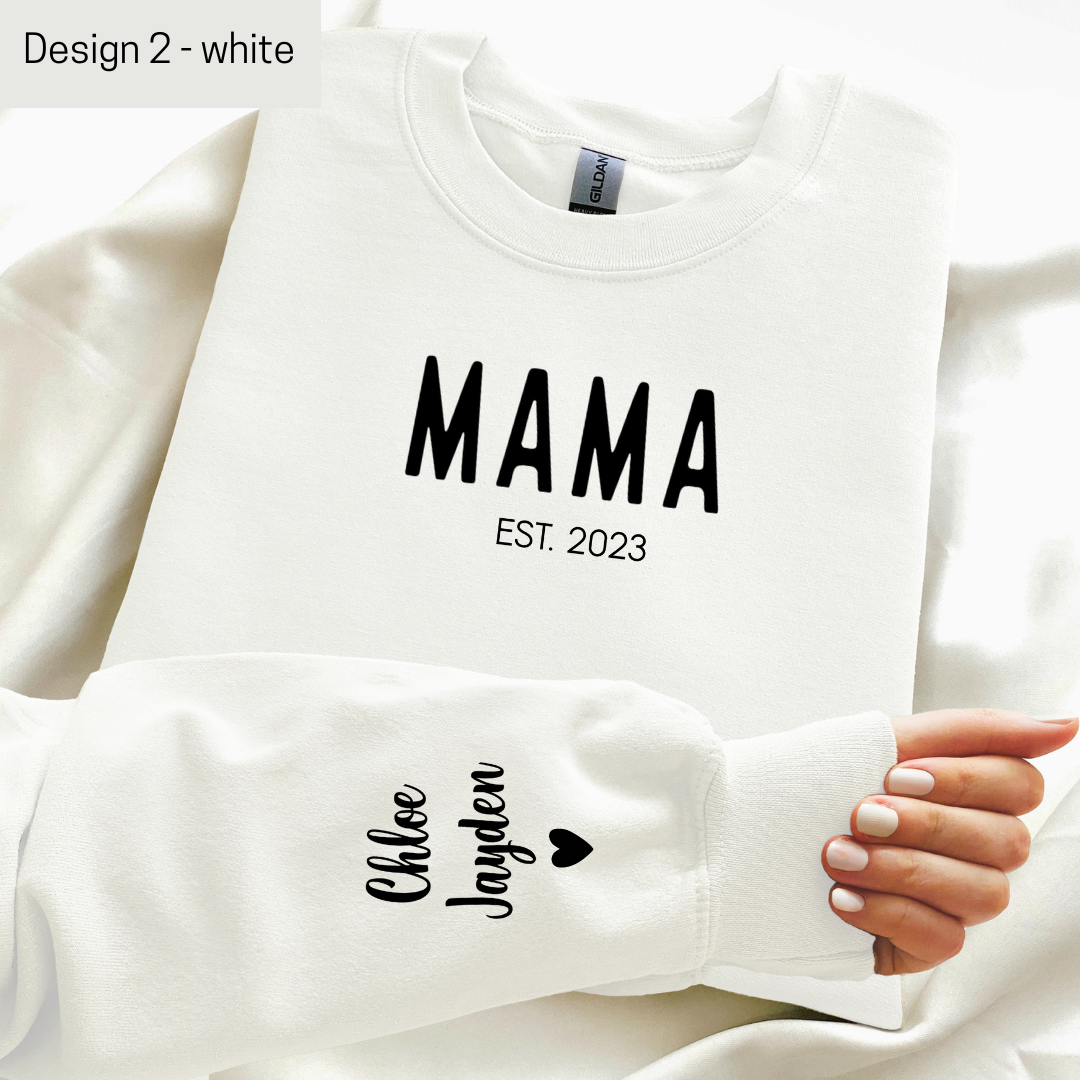 Sweatshirt - Mama with kids names - Customizable