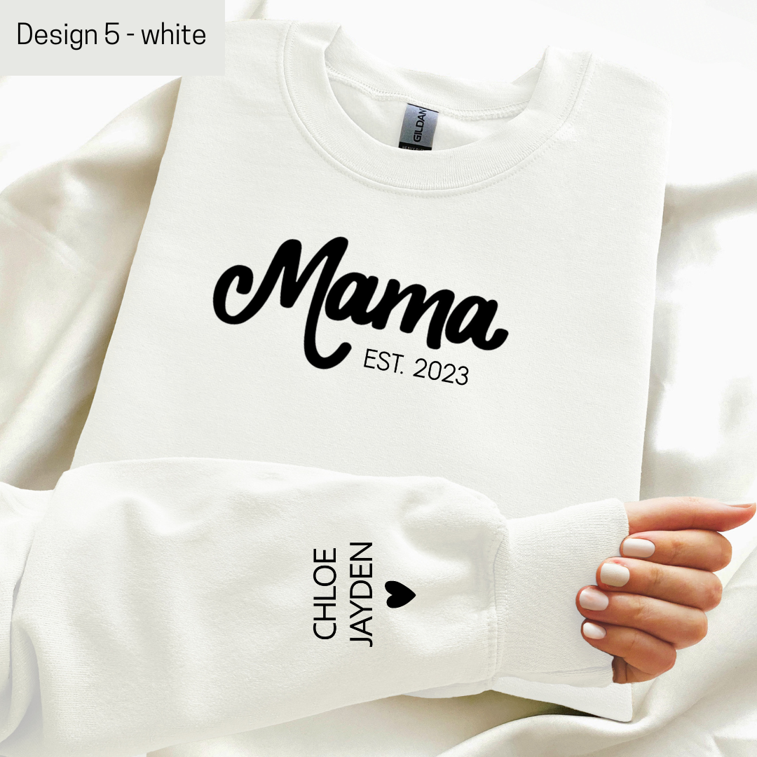 Sweatshirt - Mama with kids names - Customizable