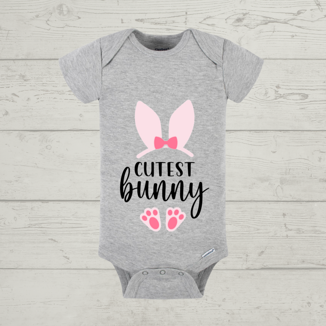Easter Baby Onesie - "Cutest Little Bunny" Customizable