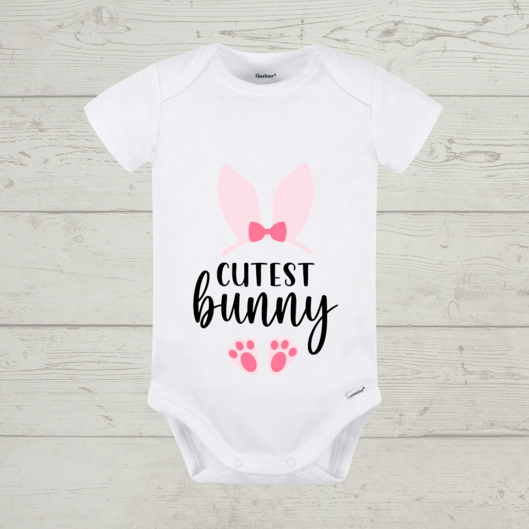 Easter Baby Onesie - "Cutest Little Bunny" Customizable