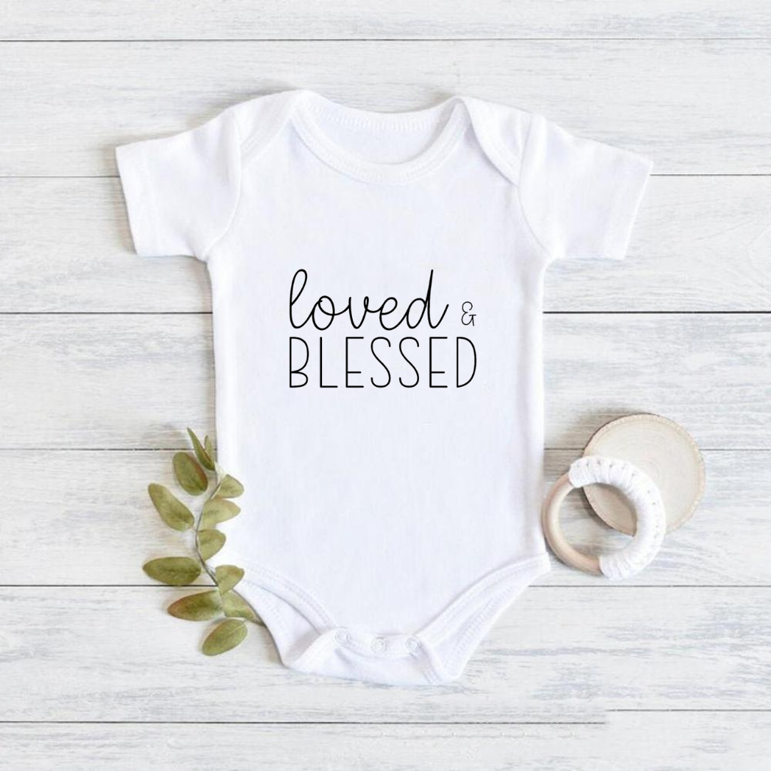 Baby Onesie - Loved & Blessed