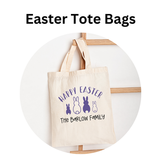 Easter Tote Bag - "Happy Easter" Customizable
